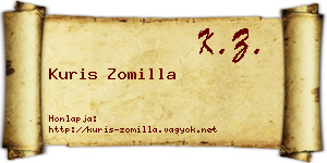 Kuris Zomilla névjegykártya